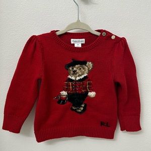 Polo Ralph Lauren Baby Girl Bear Sweater, 18M